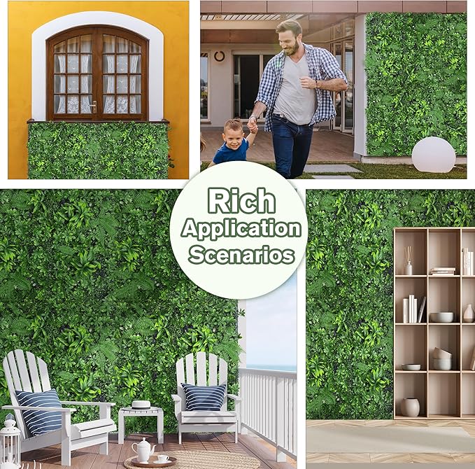 Artificial Green Boxwood Grass Wall Roll: 72"x144" UV Protected Ivy Privacy - Image 6