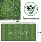 Artificial Boxwood Roll Panels: 60"x 140" UV-Anti Faux Ivy Leaves Grass Wall - Image 2